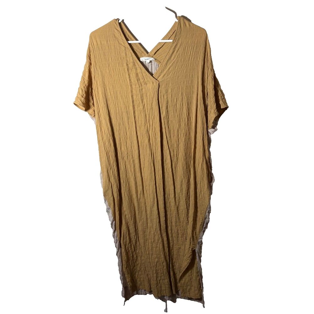 A Mente Dress Women's M/L Boho Long Lagenlook V-Neck Oversized Casual Silk Blend
